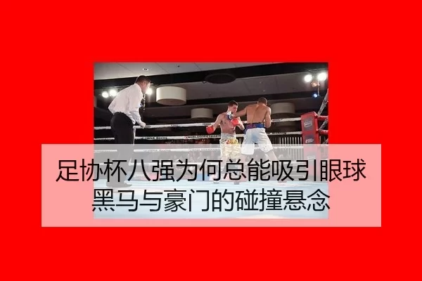 足协杯八强为何总能吸引眼球 黑马与豪门的碰撞悬念